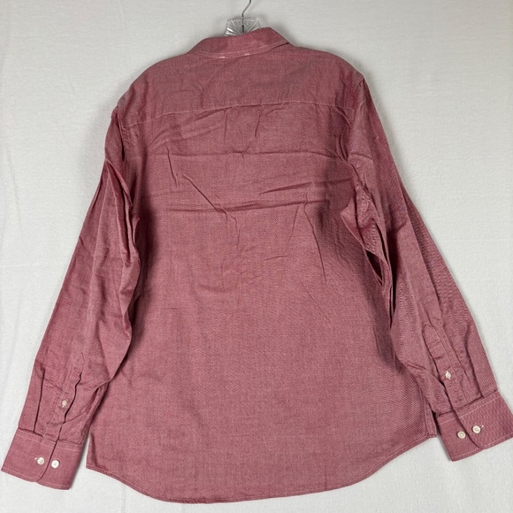 Banana Republic‎ Relaxed Fit Men's Size L Red Button Down Shirt Long Sleeve - Picture 6 of 12